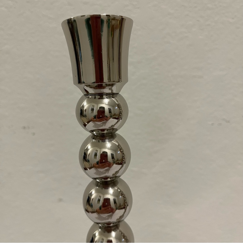 Anthropologie NIB “Sold Out” Set of 2 Small Silver Lumiere Candle Holders - Picture 6 of 12